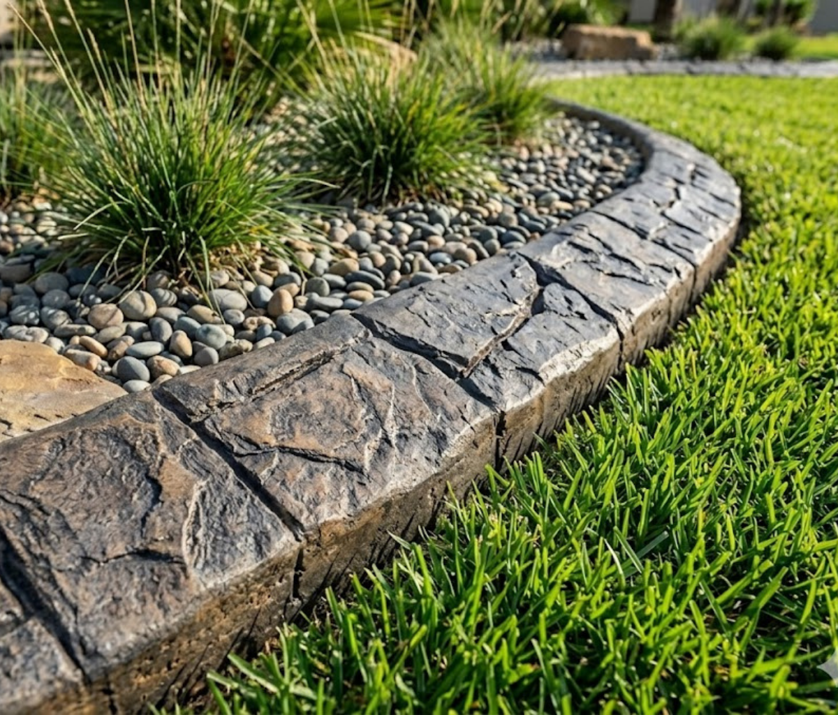 Natural Cut Stone Stamped Landscape Curbing