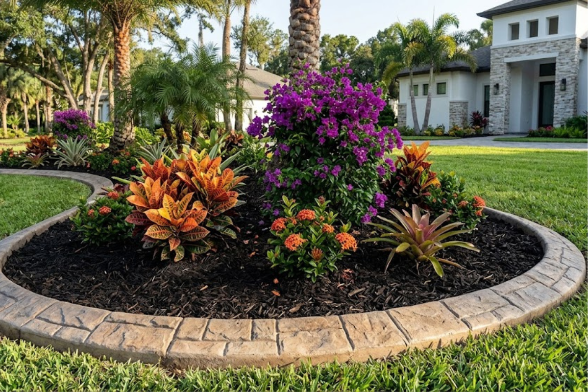 Decorative concrete landscape curbing in Anthony, Florida