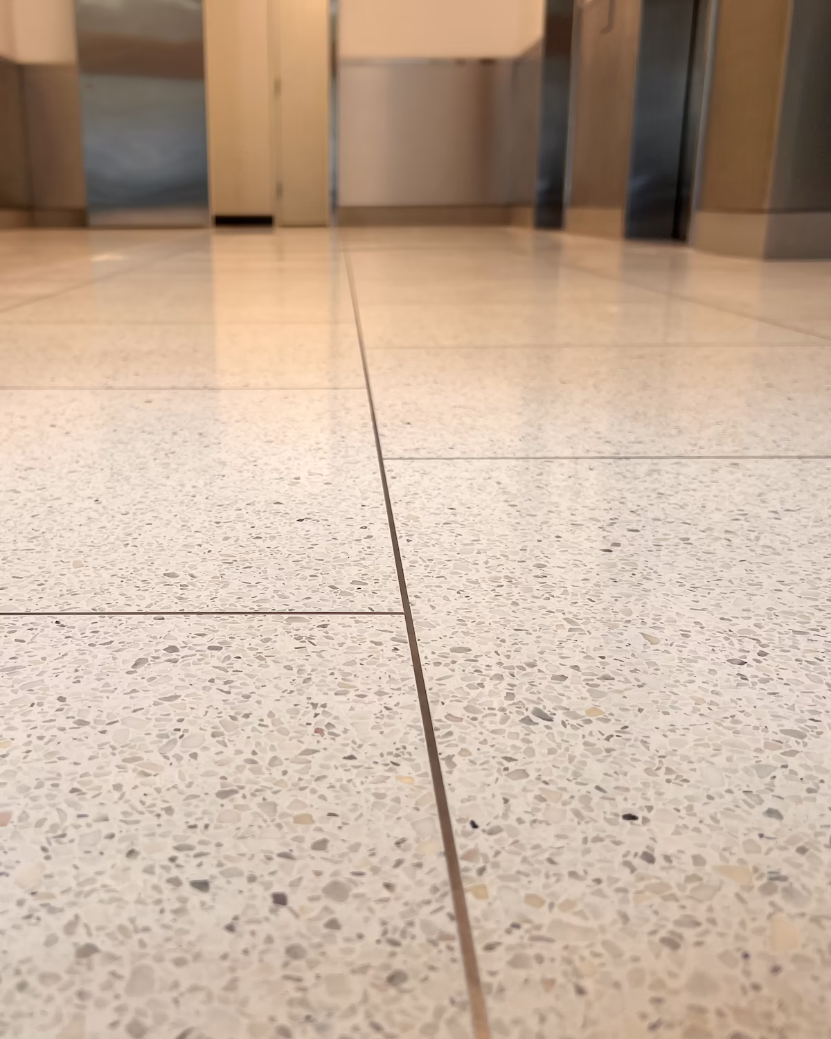 Finished terrazzo floor after final polishing