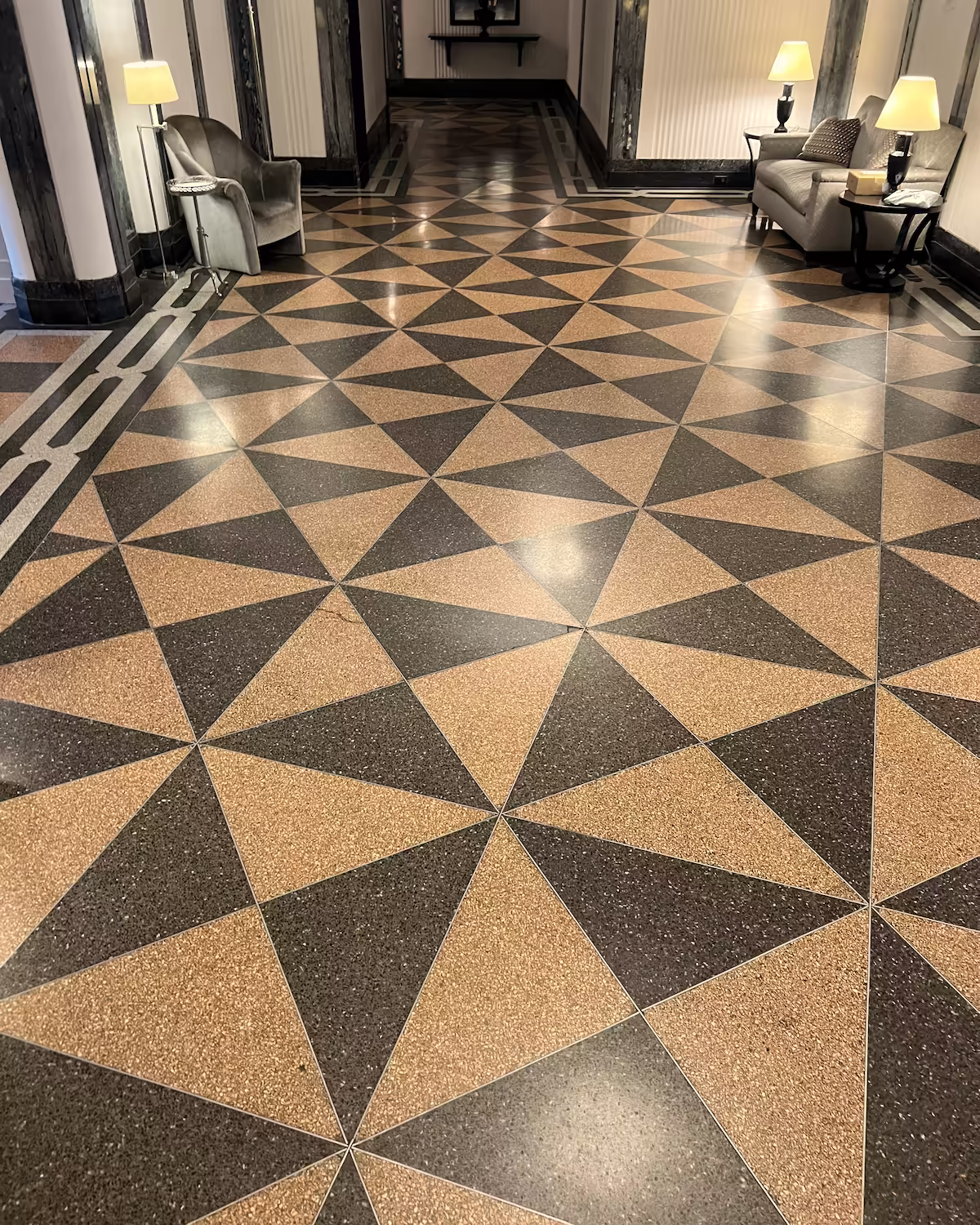 Terrazzo pattern replication at 241 Central Park West in New York