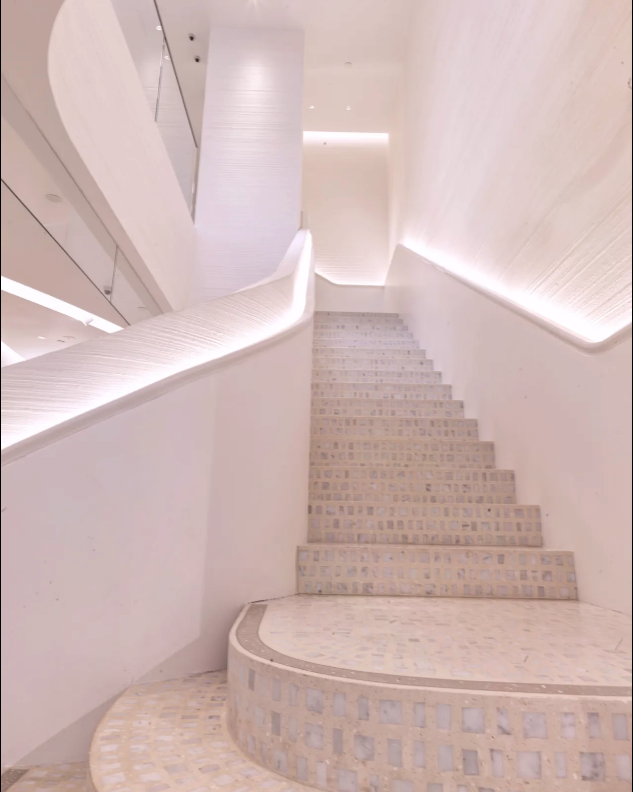 Scarpa palladiana terrazzo stairs and landing installed for Tory Burch on Rodeo Drive in Beverly Hills