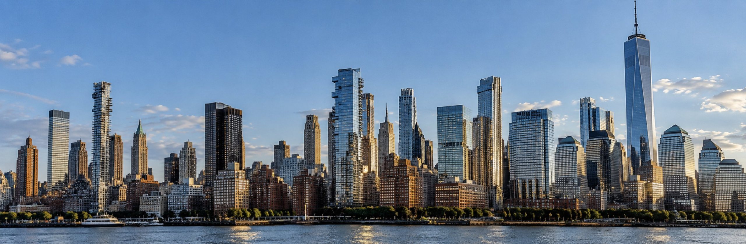 Lower Manhattan skyline across the Hudson River