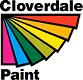 Brightly colored paint swatches fan out in red, pink, green, yellow, and blue shades.