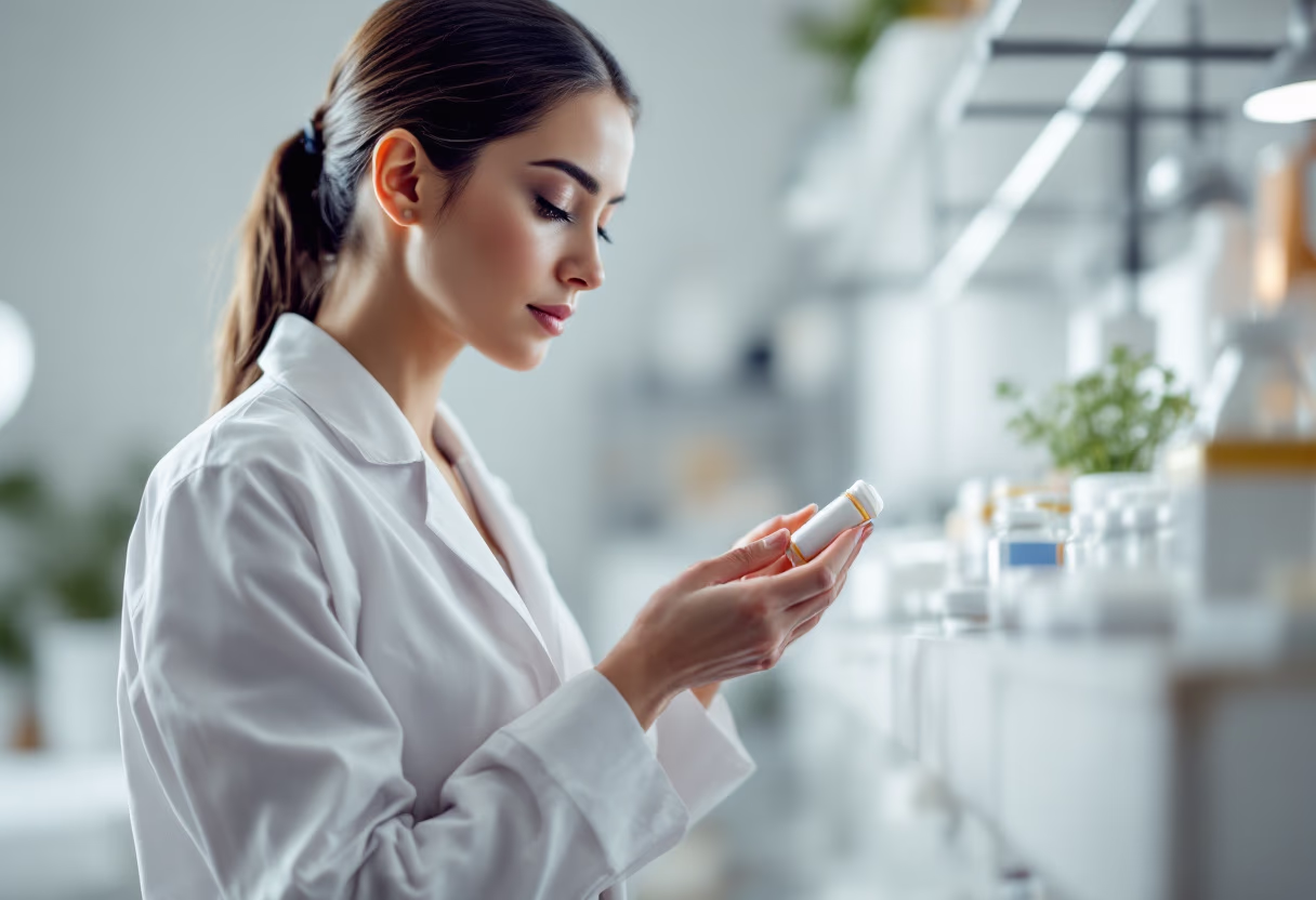 image of pharmacist preparing prescription labels