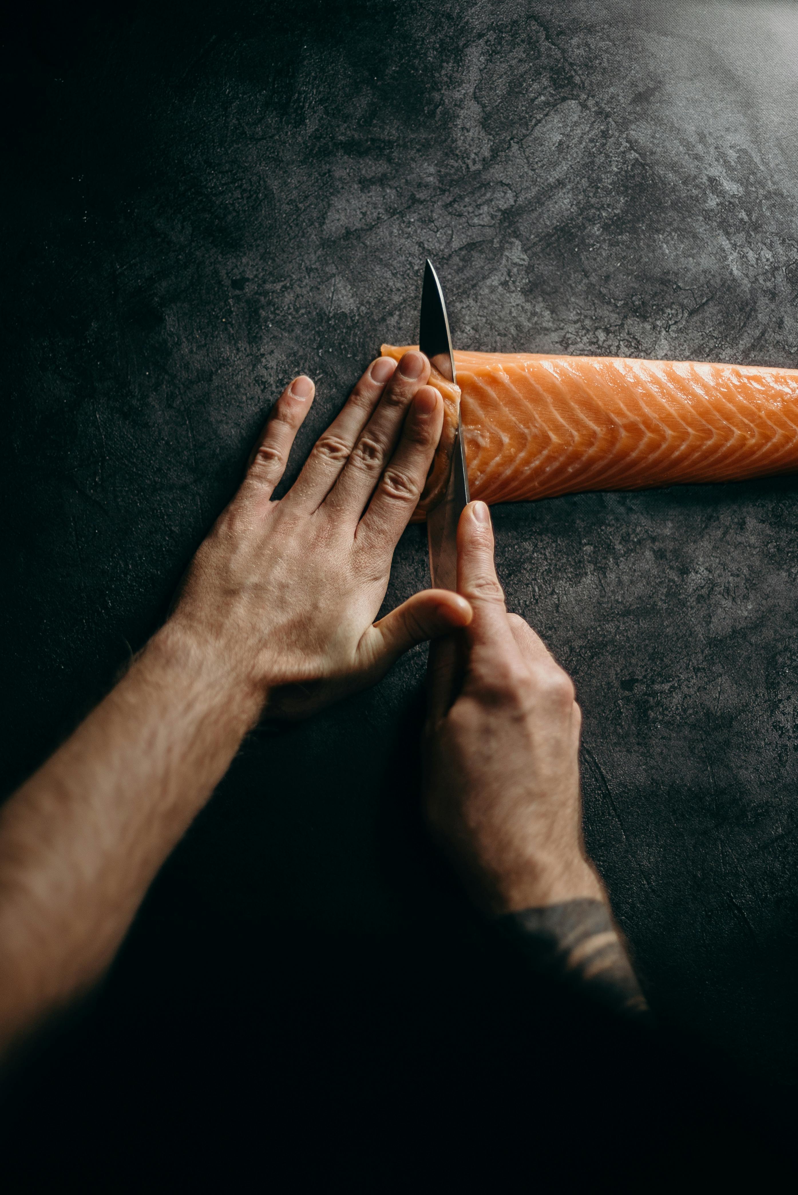 Fresh salmon rich in omega-3 fatty acids