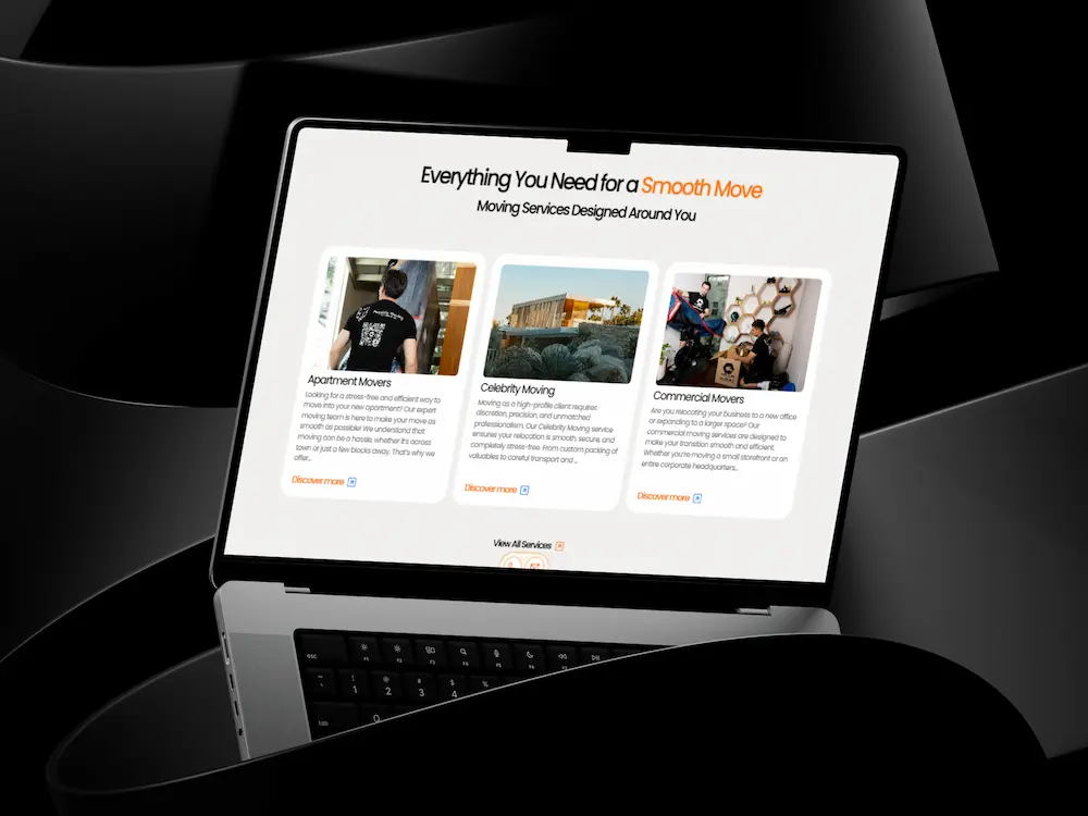 Website design for Los Angeles apartment, celebrity, and commercial moving services