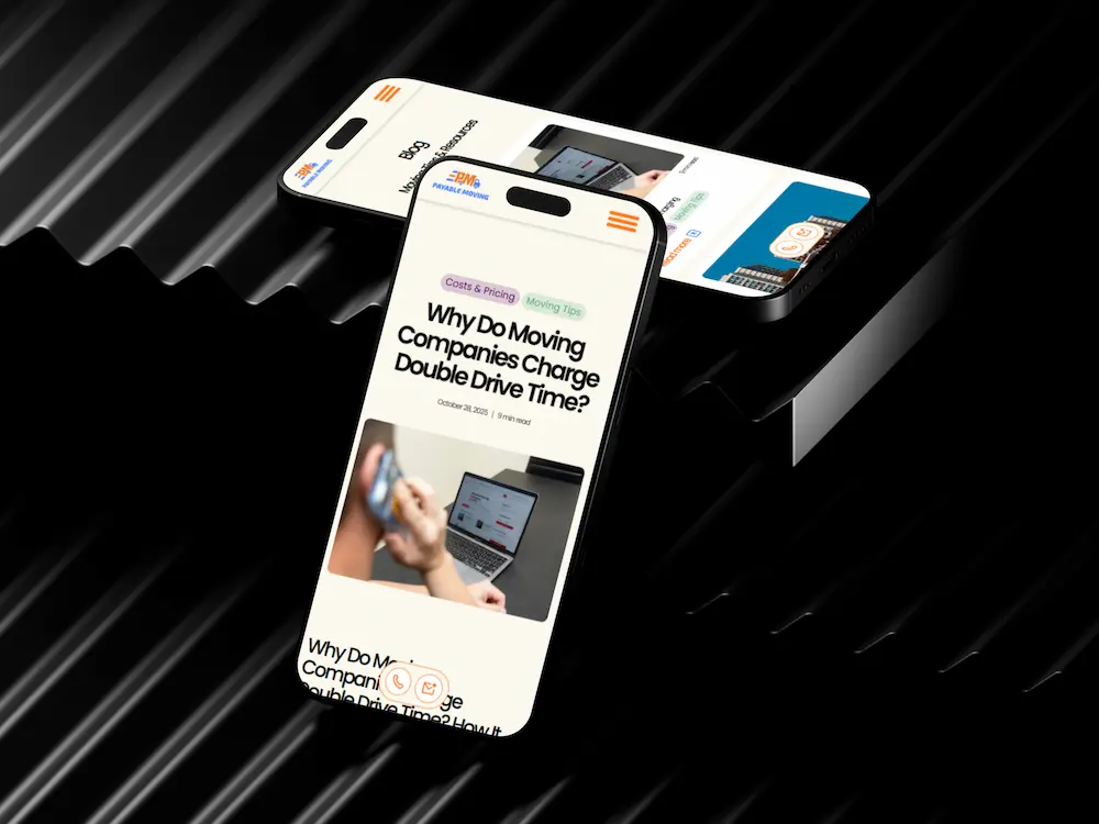 Mobile website design for the best Los Angeles moving and packing company with SEO blog content