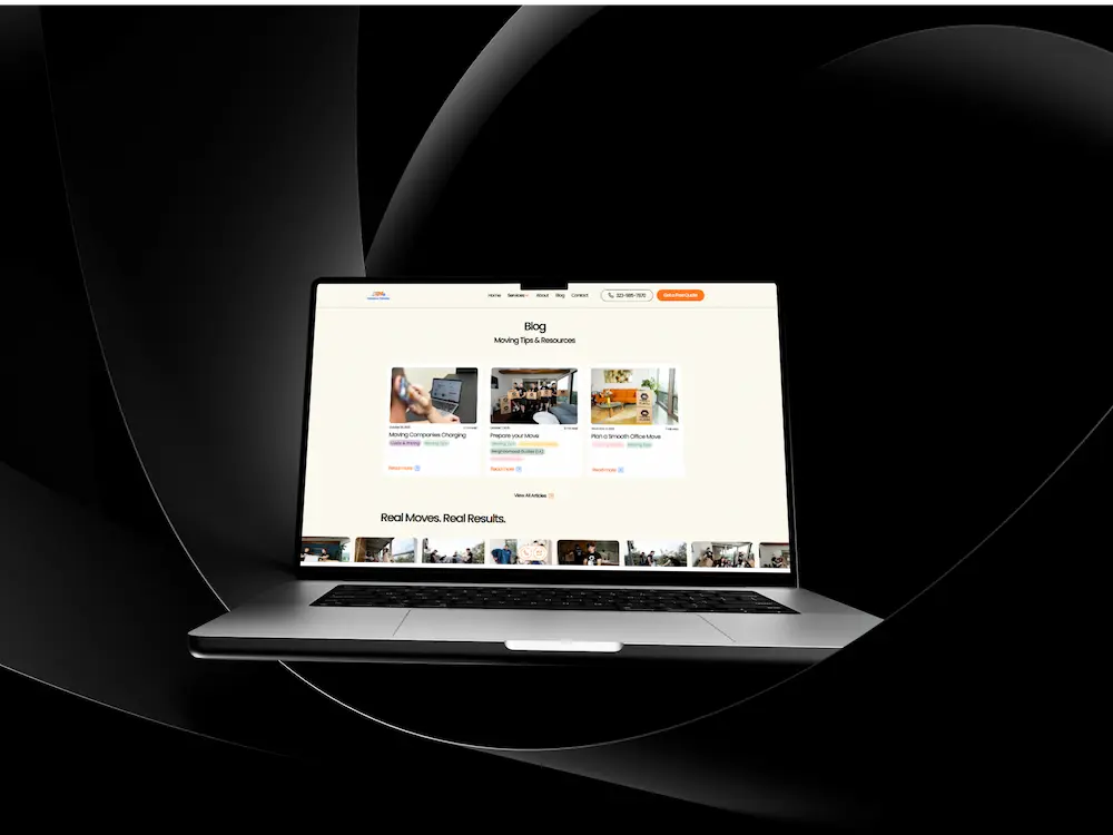 SEO optimized blog design for a Los Angeles moving company website