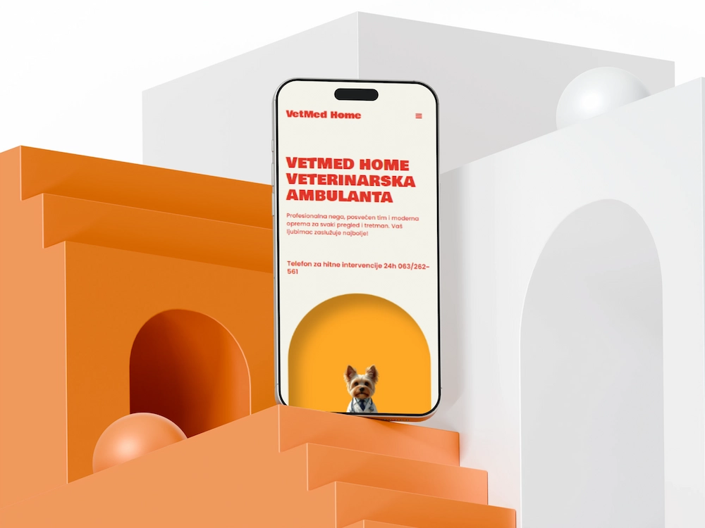 Responsive mobile veterinarian website focused on pet care, veterinary services, and animal health
