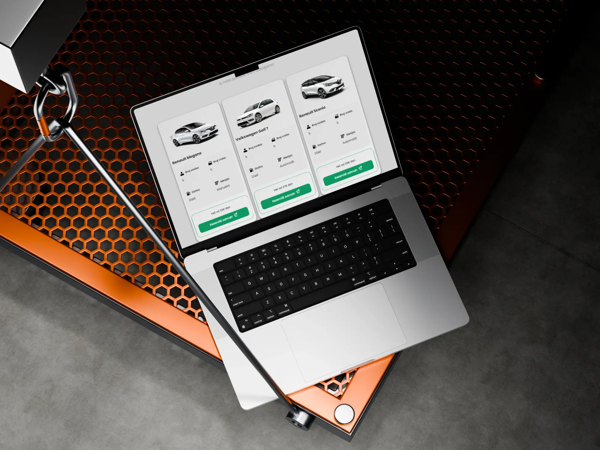 Vehicle listings page for AKA Rent a Car featuring a structured fleet catalog with key specifications and reservation options.