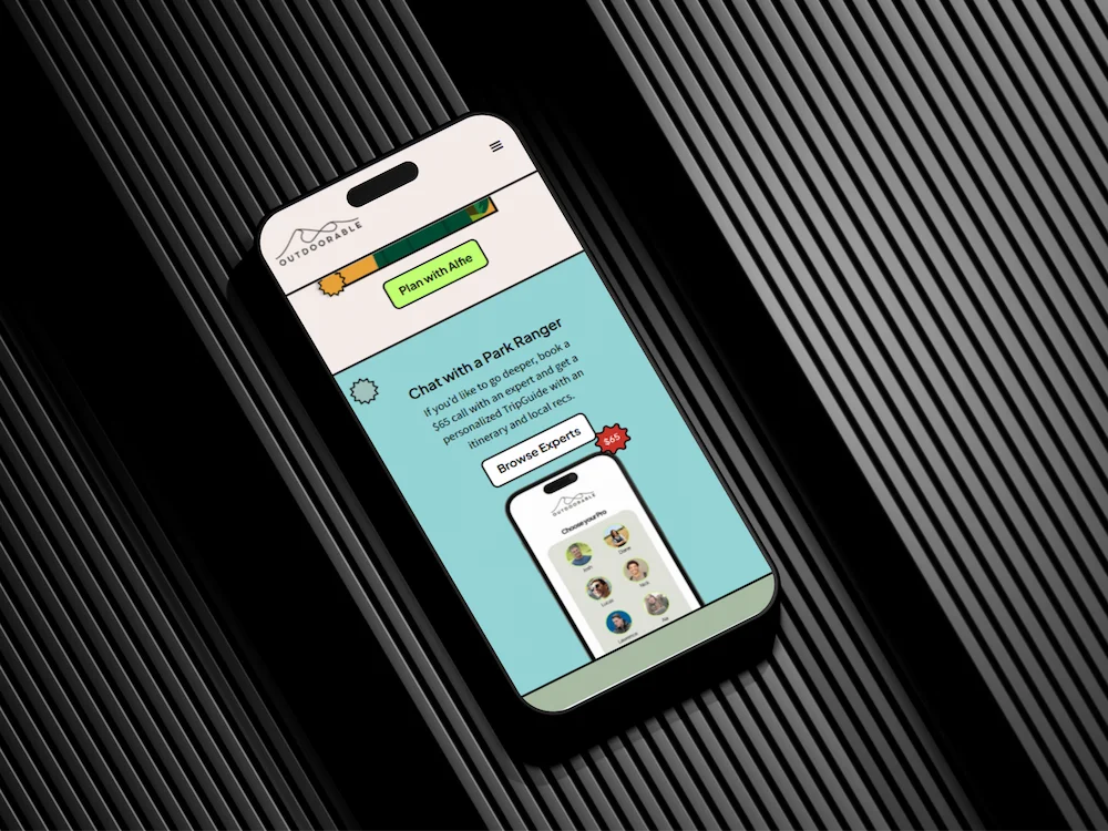 Mobile experience connecting travelers with park rangers, local guides and outdoor travel experts