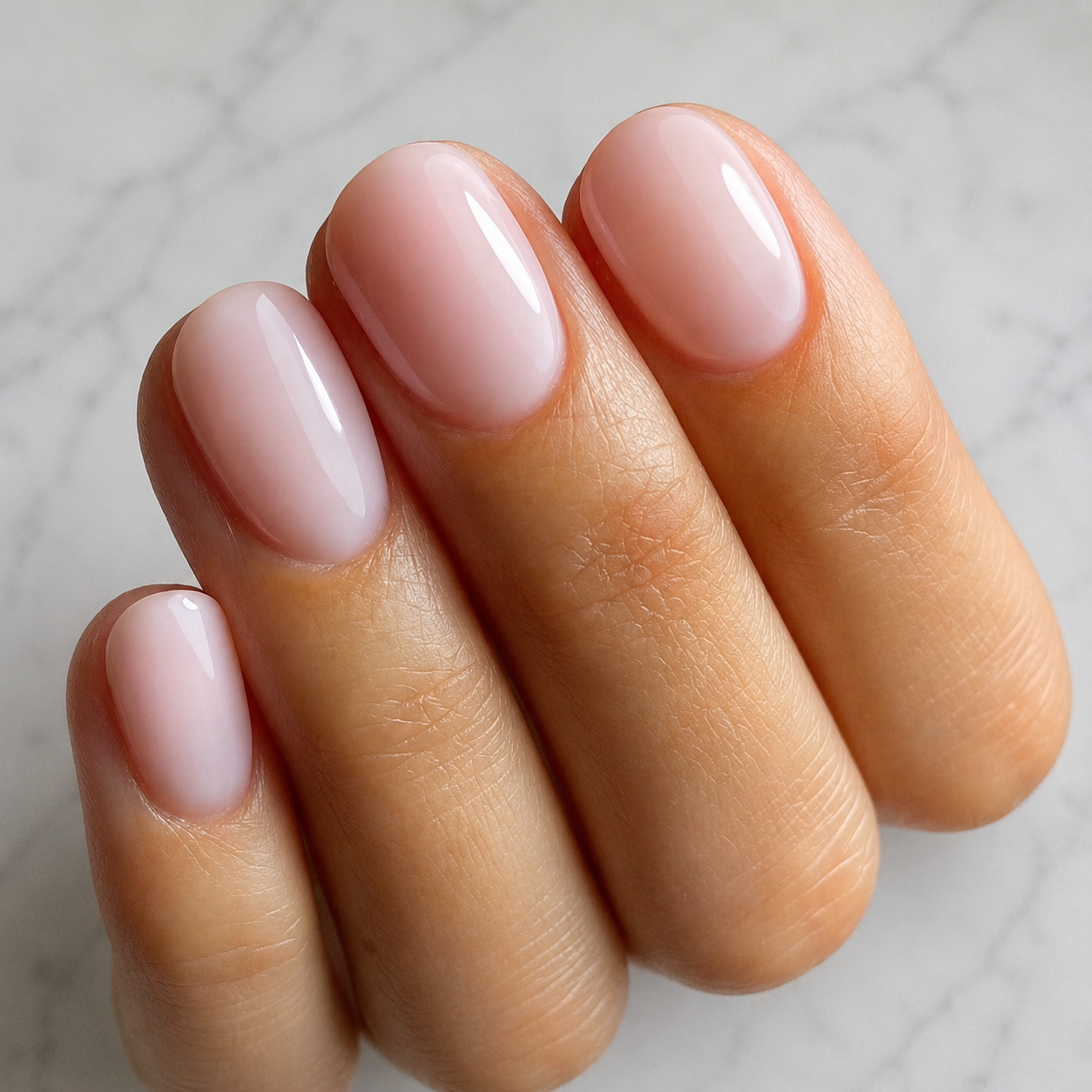Sheer nude with silver glitter ombre