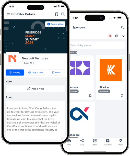 Exhibitor profile and sponsors in the event app