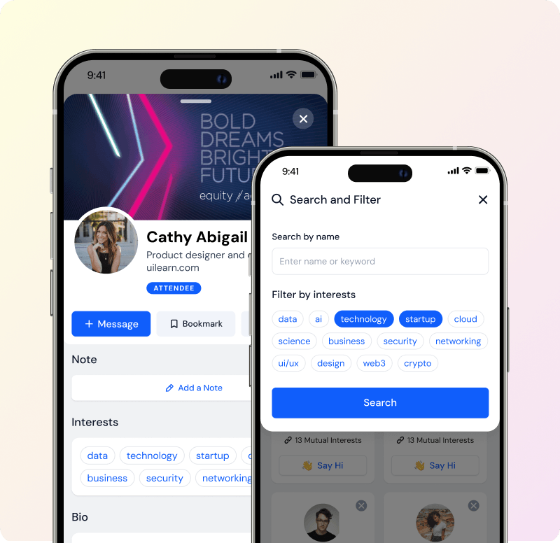 Branded event page screenshot