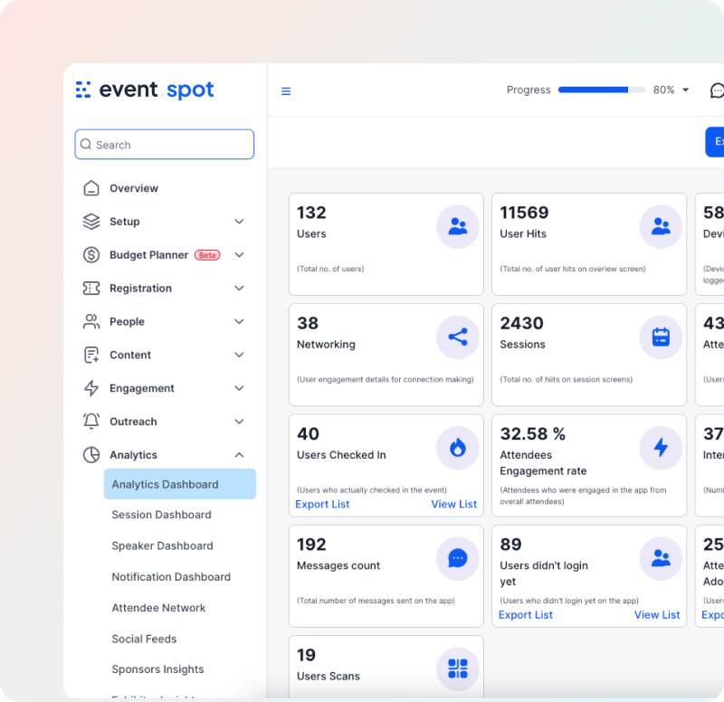 Branded event page screenshot
