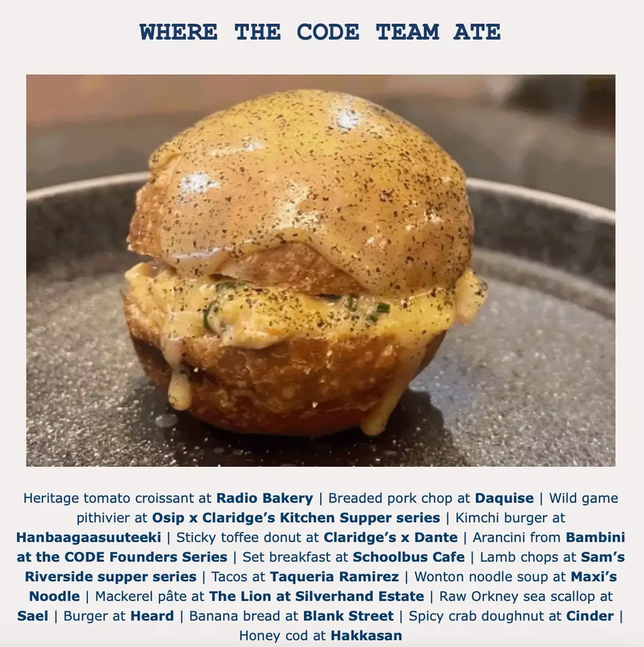 Where the CODE team at this week
