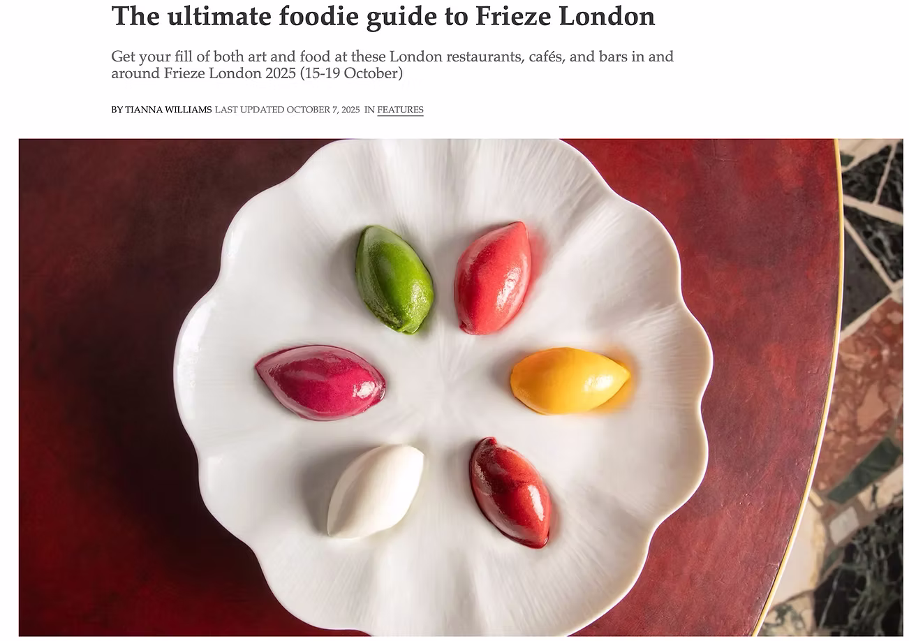 Where to eat during Frieze