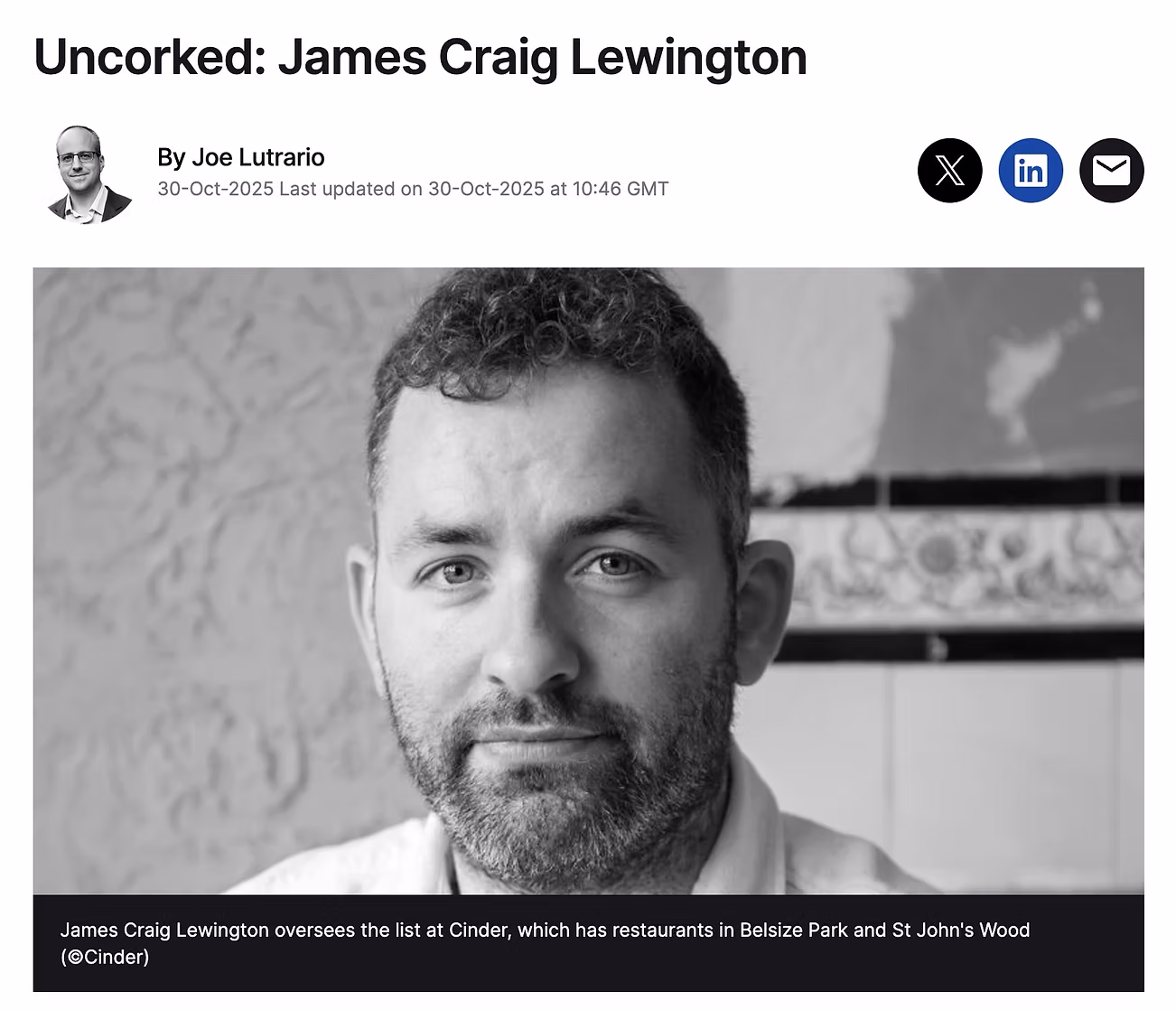 Uncorked: James Craig Lewington