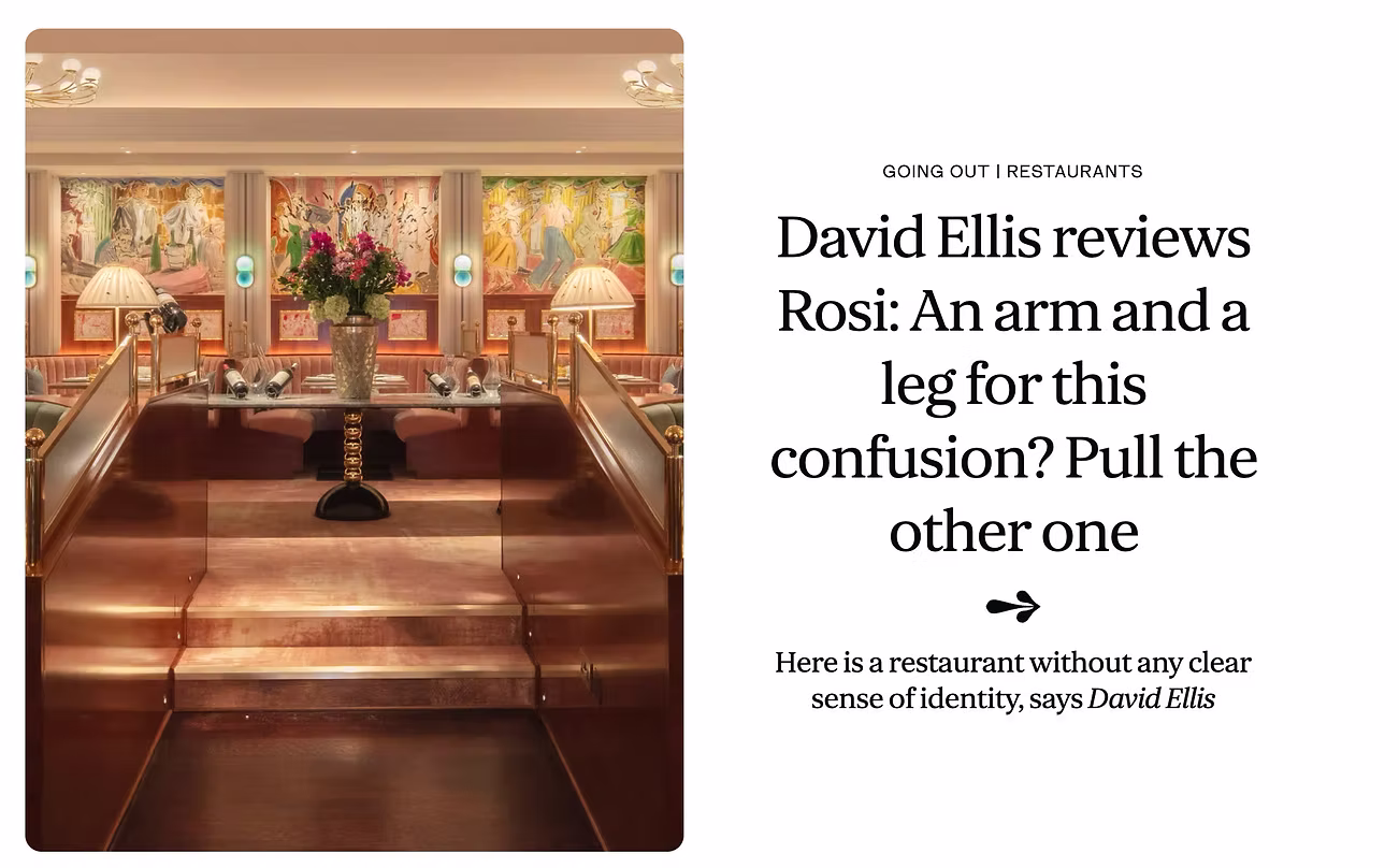 David Ellis reviews Rosi: An arm and a leg for this confusion? Pull the other one