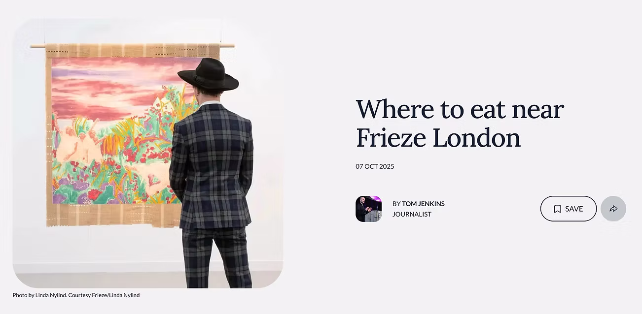 Where to eat during Frieze
