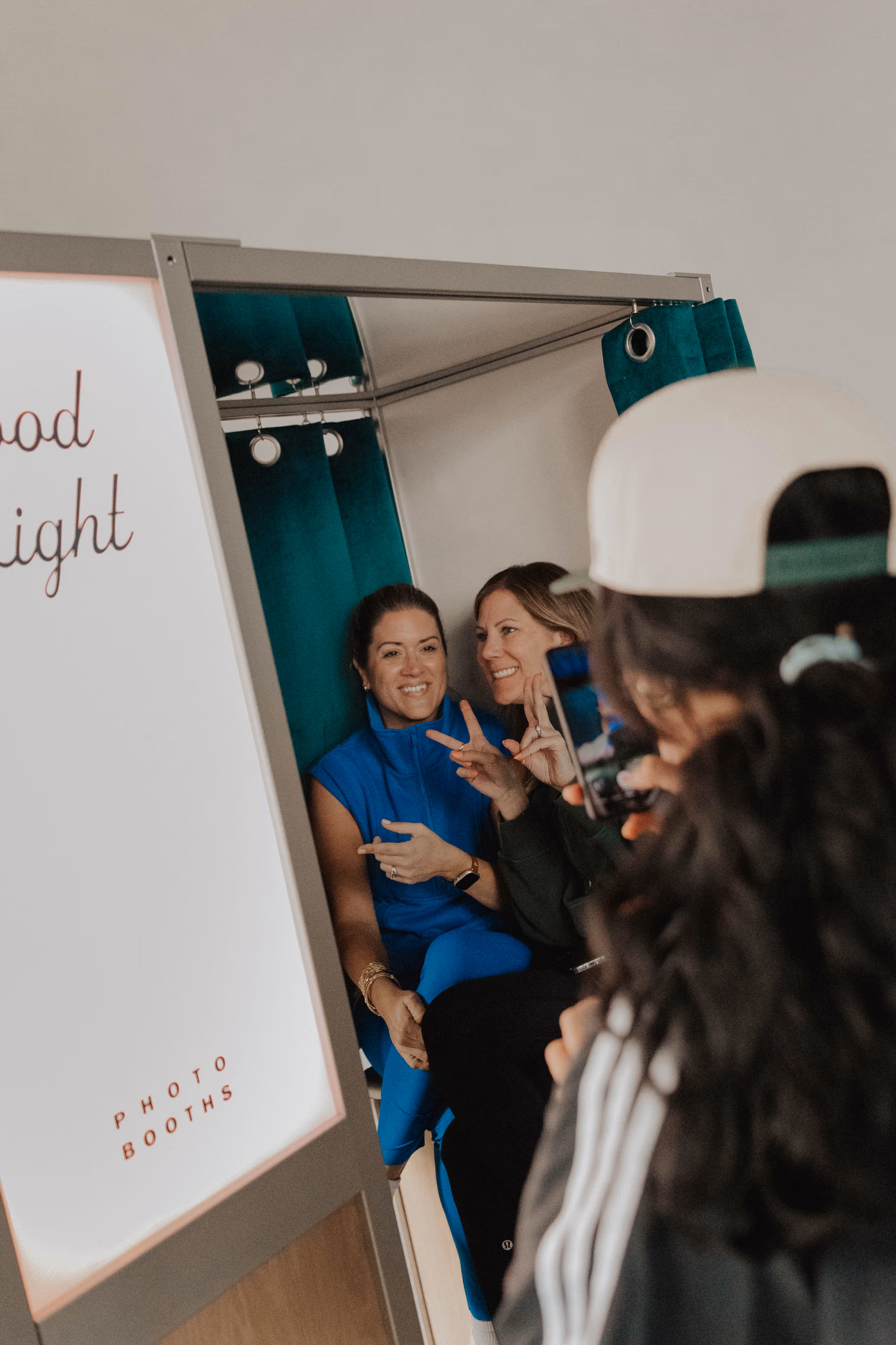 Guests inside the booth