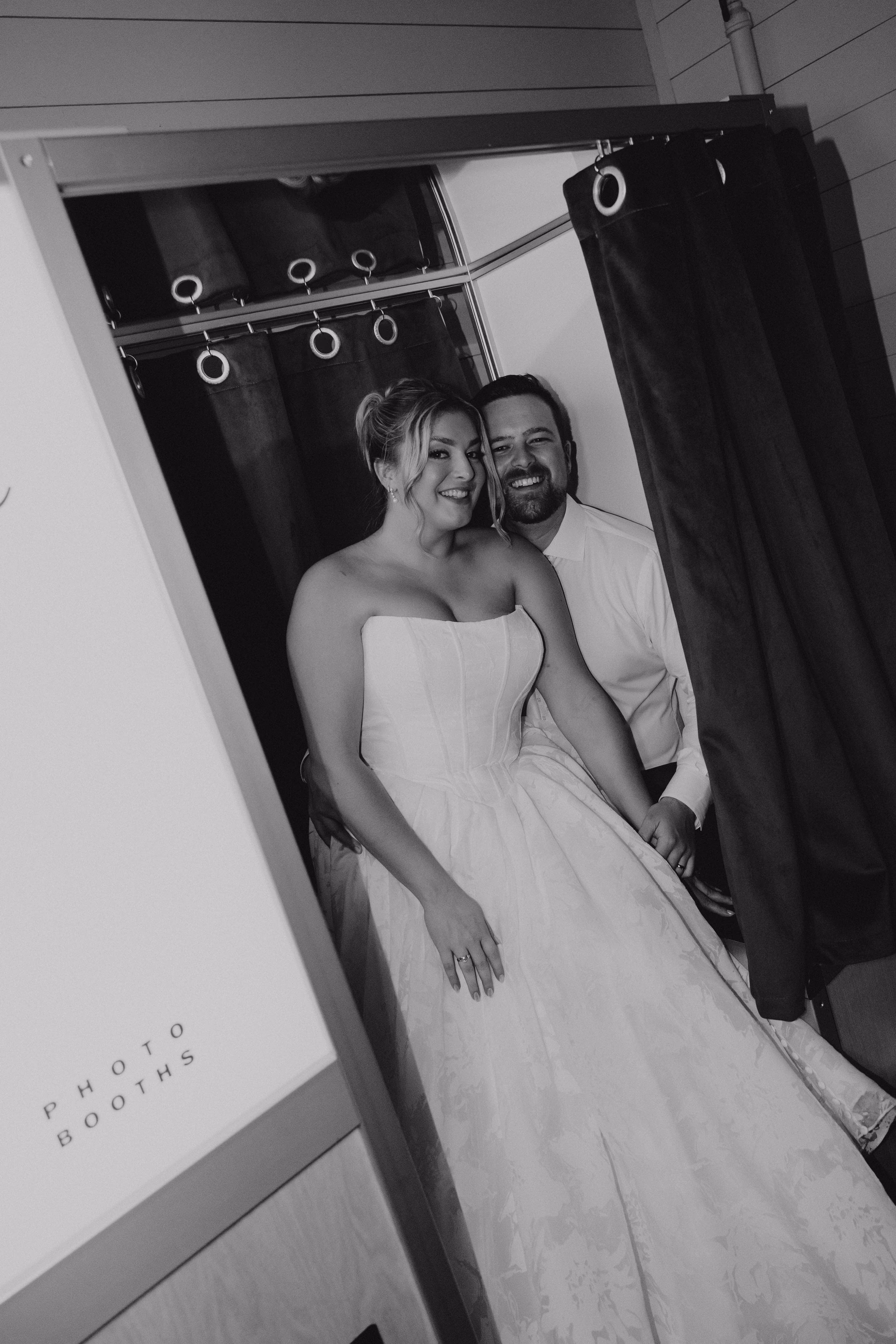 Wedding guests using the Good Light photo booth