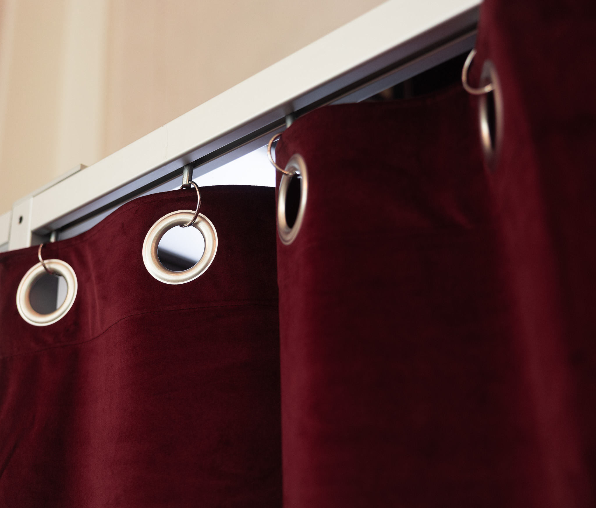 Deep red curtain placeholder