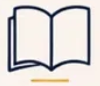 Simple black outline icon of an open book with blank pages and a small line beneath it.