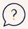 Speech bubble with a question mark inside, symbolizing a question or inquiry.