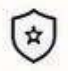 Shield icon with a star in the center representing protection or security.