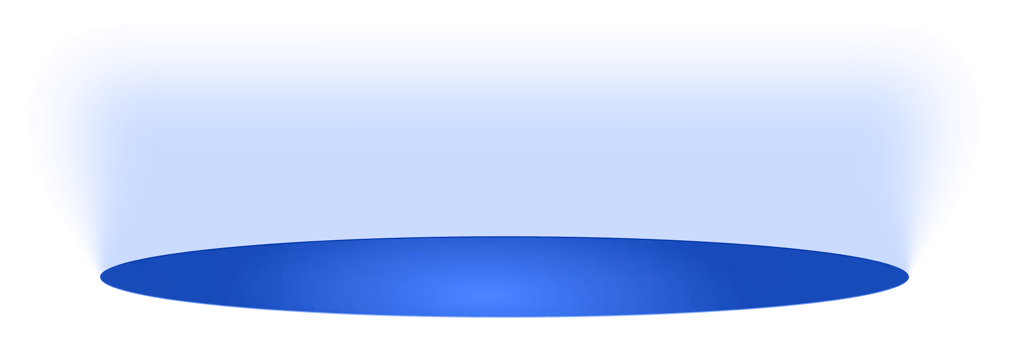 3D-ілюстрація порожньої синьої платформи-пъєдесталу на чорному тлі