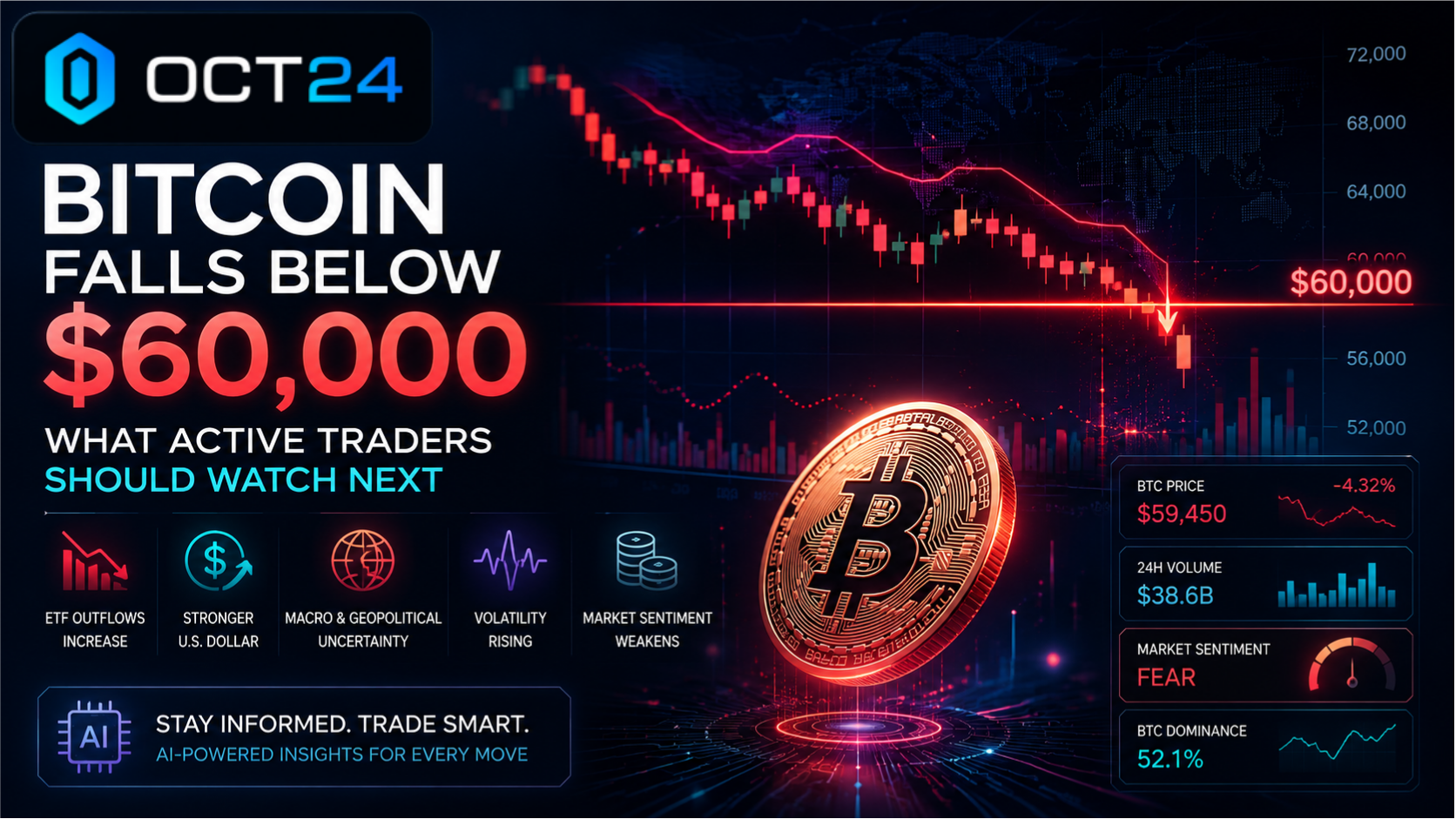 Bitcoin Falls Below $60,000: What Active Traders Should Watch Next