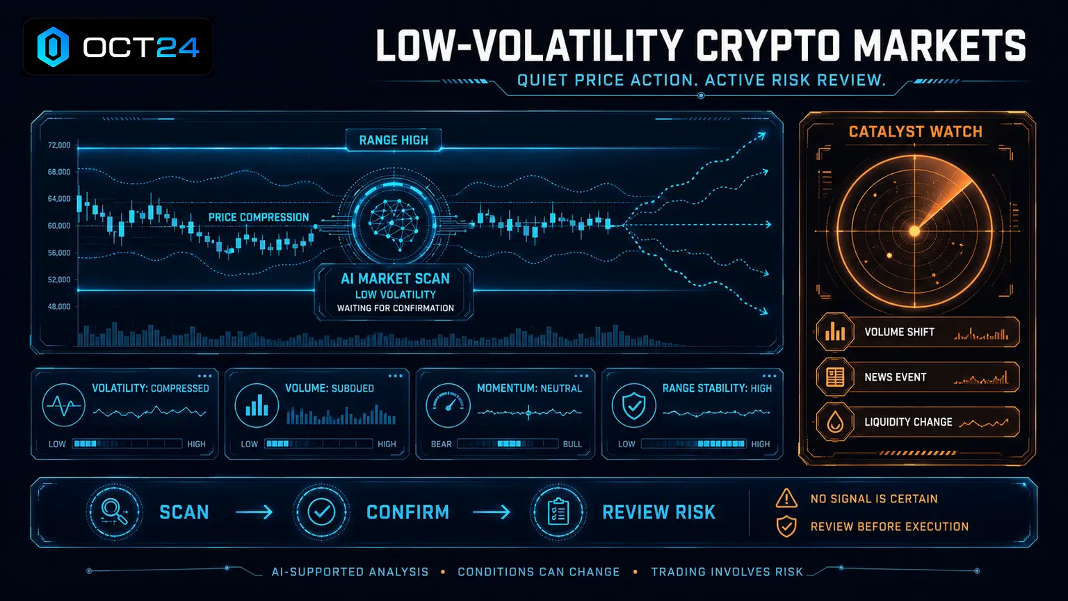 Crypto Markets Enter Low-Volatility Mode: What Traders Should Watch Next