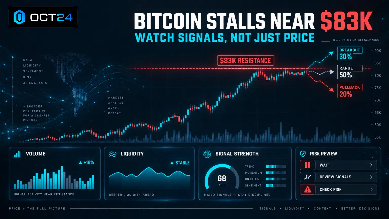 Bitcoin Stalls Near $83K: Why Traders Should Watch Signals, Not Just Price