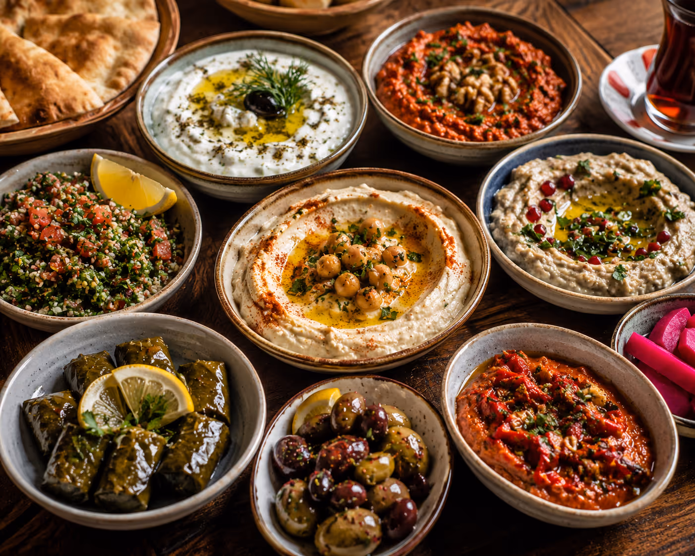 Traditional Turkish Mezze at Közle restaurant