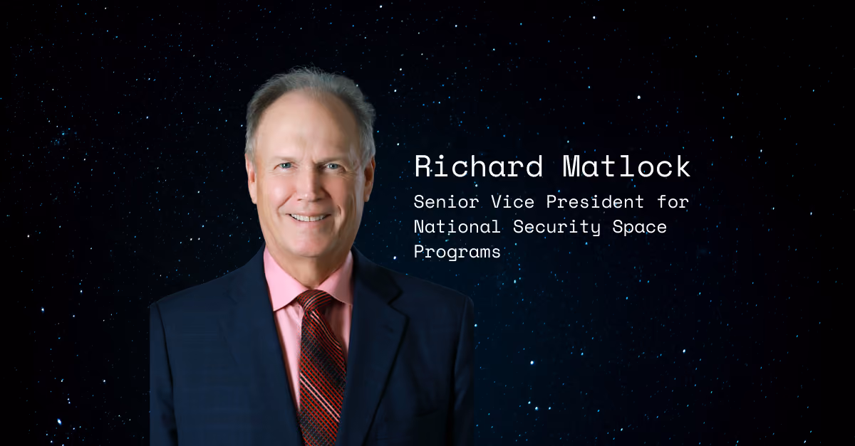 Richard Matlock, Quantum Space SVP for National Security Space, appointment banner.