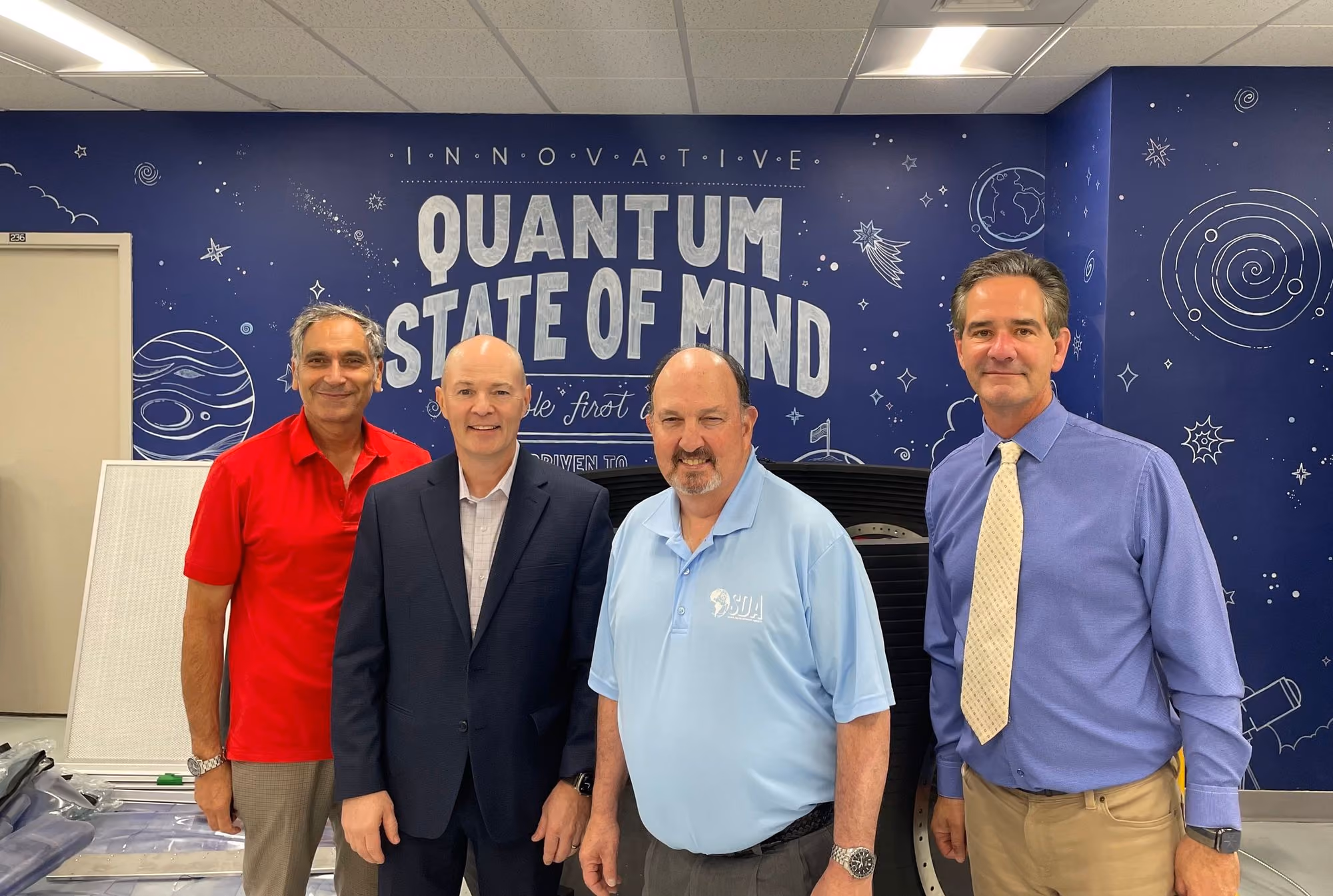 Space Development Agency leadership announcing Quantum Space’s satellite servicing contract.