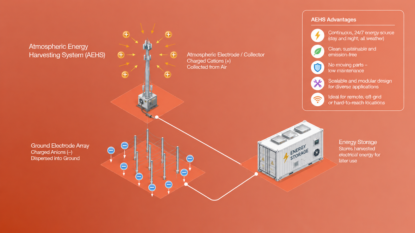 Atmospheric Energy Harvesting System schematic diagram
