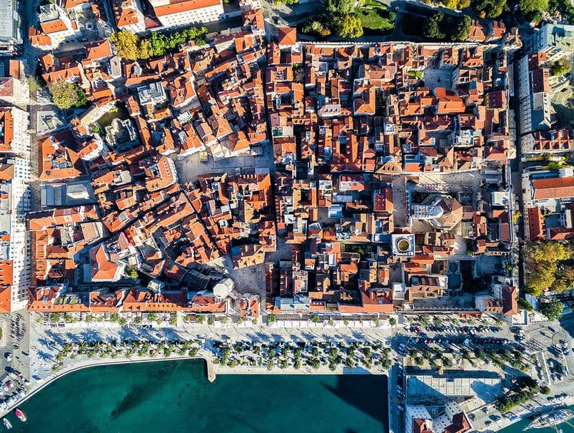 Aerial view of Diocletian's Palace Split Croatia