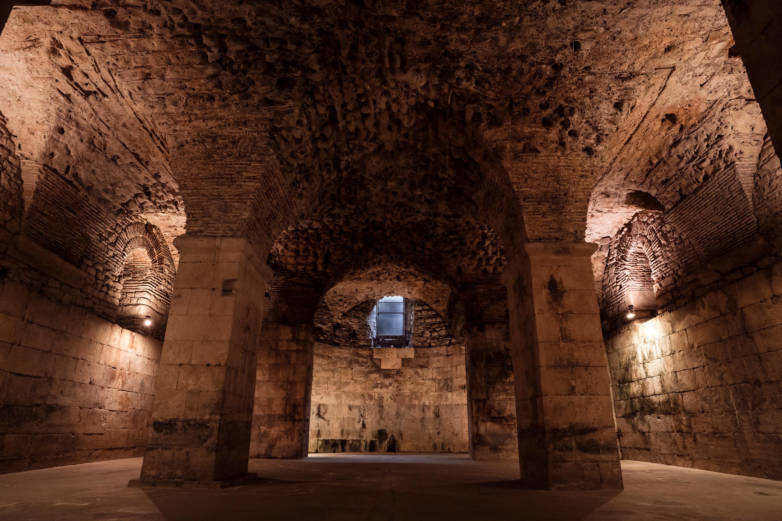 Game of Thrones filming location Split Croatia — Diocletian's Palace cellars used as Daenerys's Meereen throne room