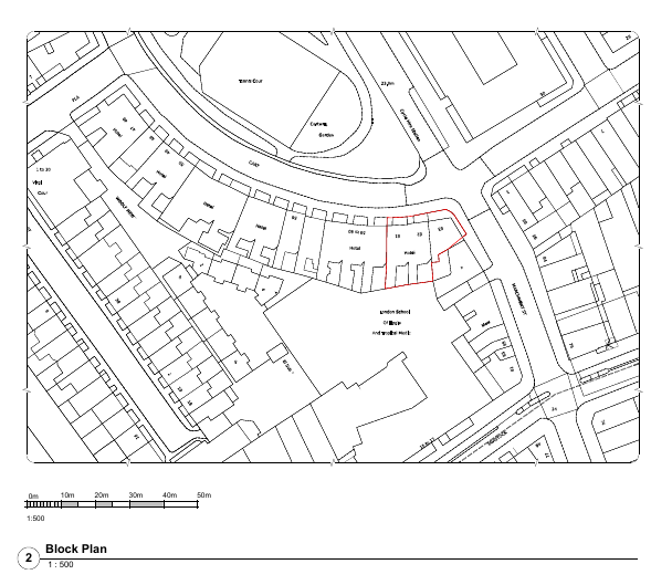 Block plan showing the site outlined in red
