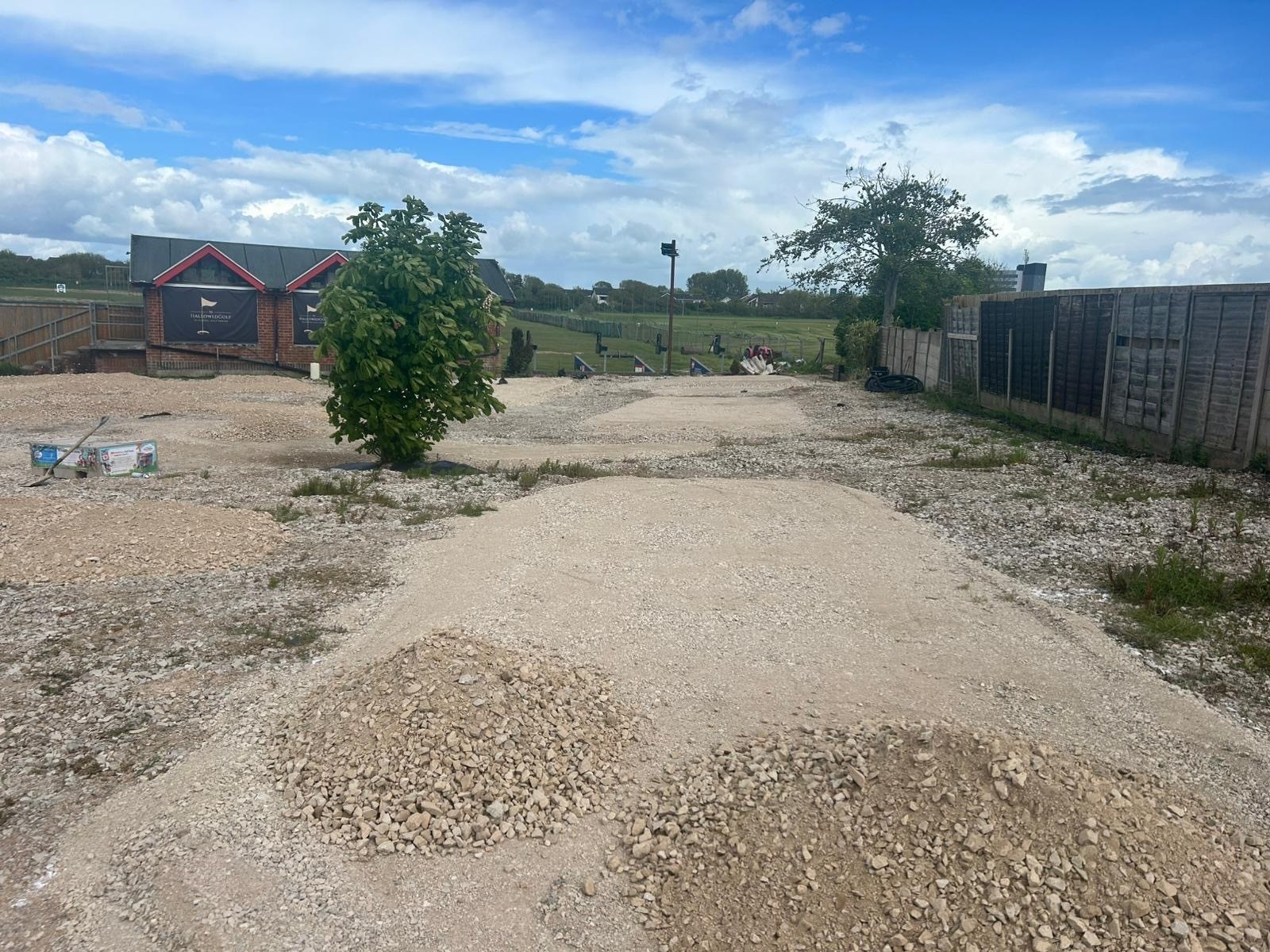 Groundworks underway on site at Tee Time Golf Centre, May 2026