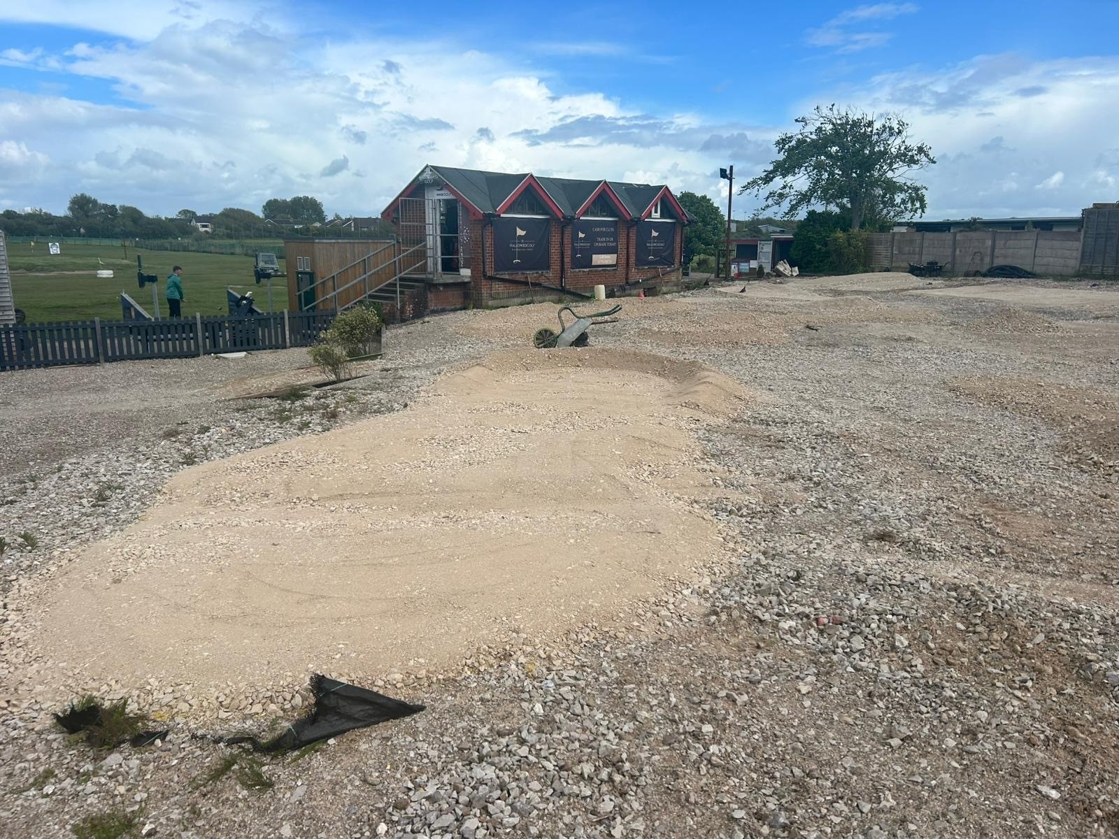 Levelling and turf strip in progress on site at Tee Time Golf Centre