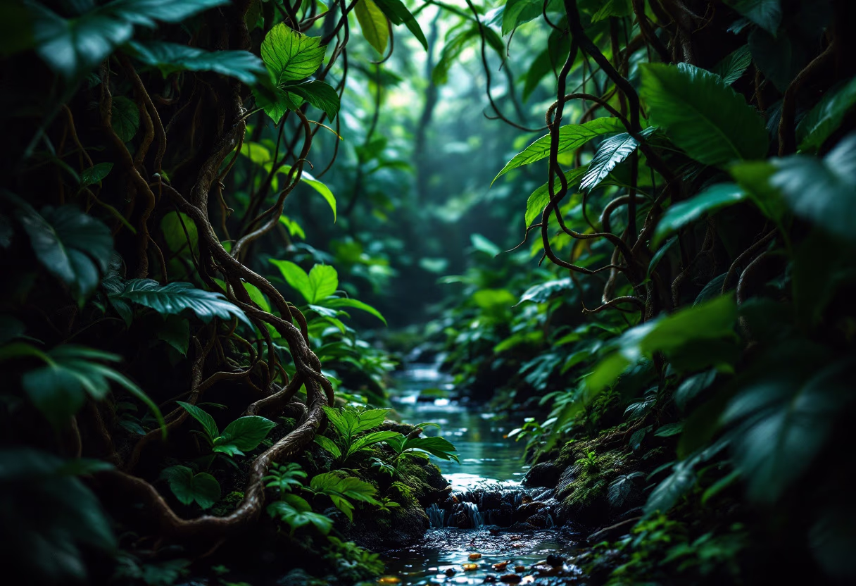 image of thriving rainforest ecosystem