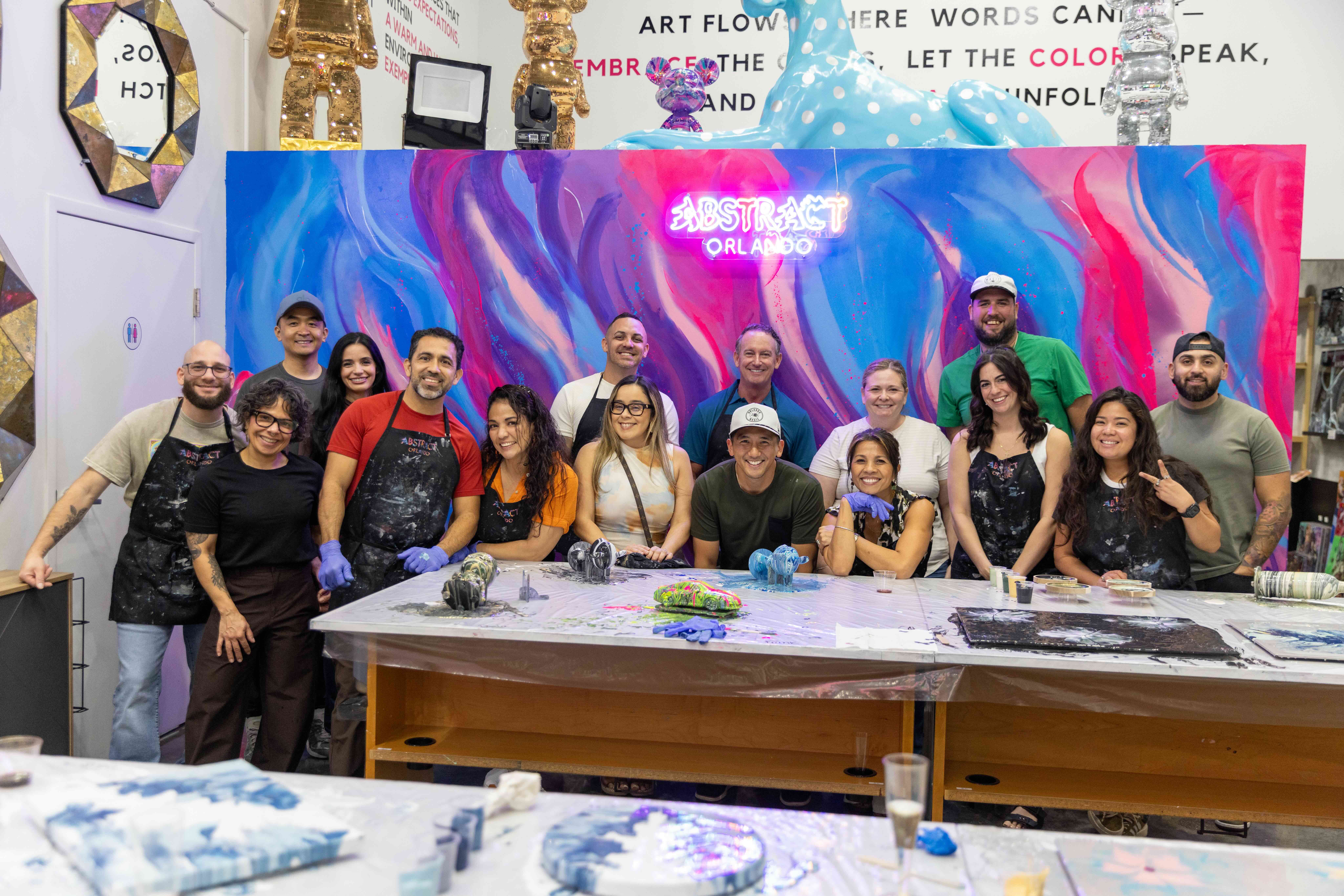 Guest creating fluid art