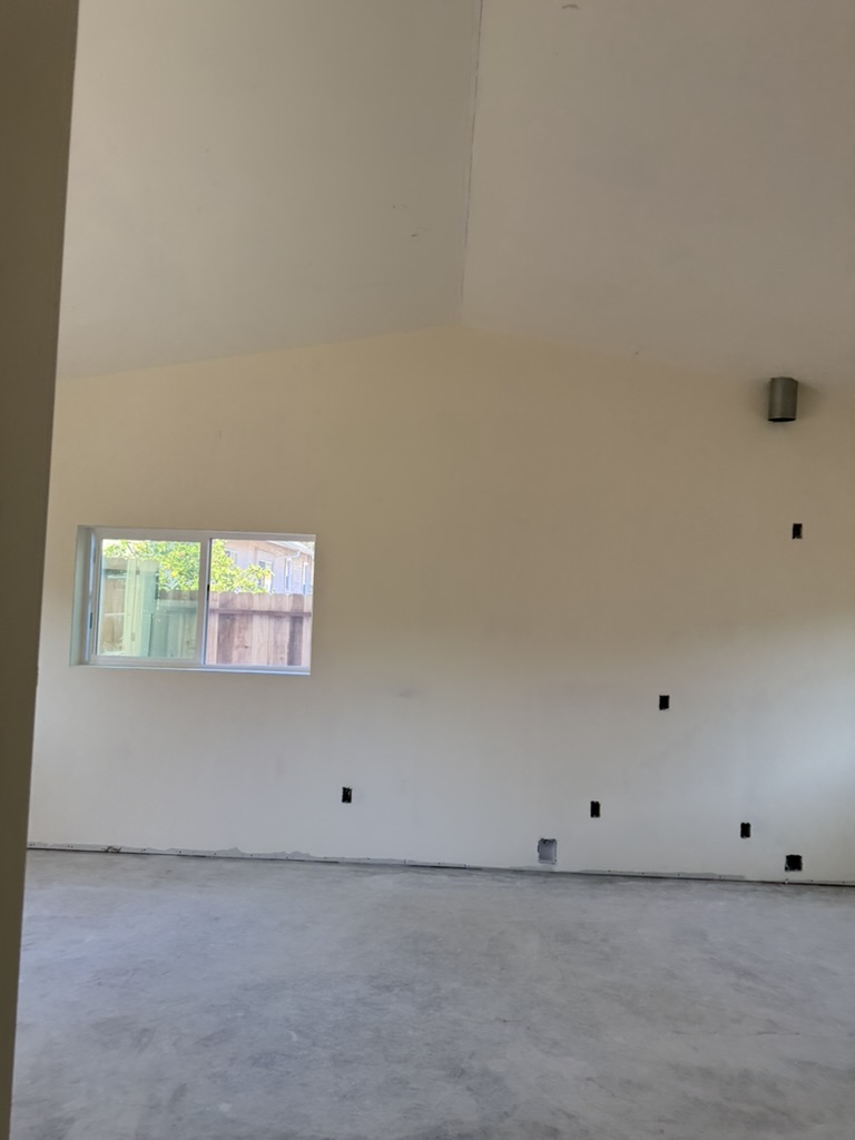 Smooth drywall finish on a vaulted bedroom ceiling in Arroyo Grande