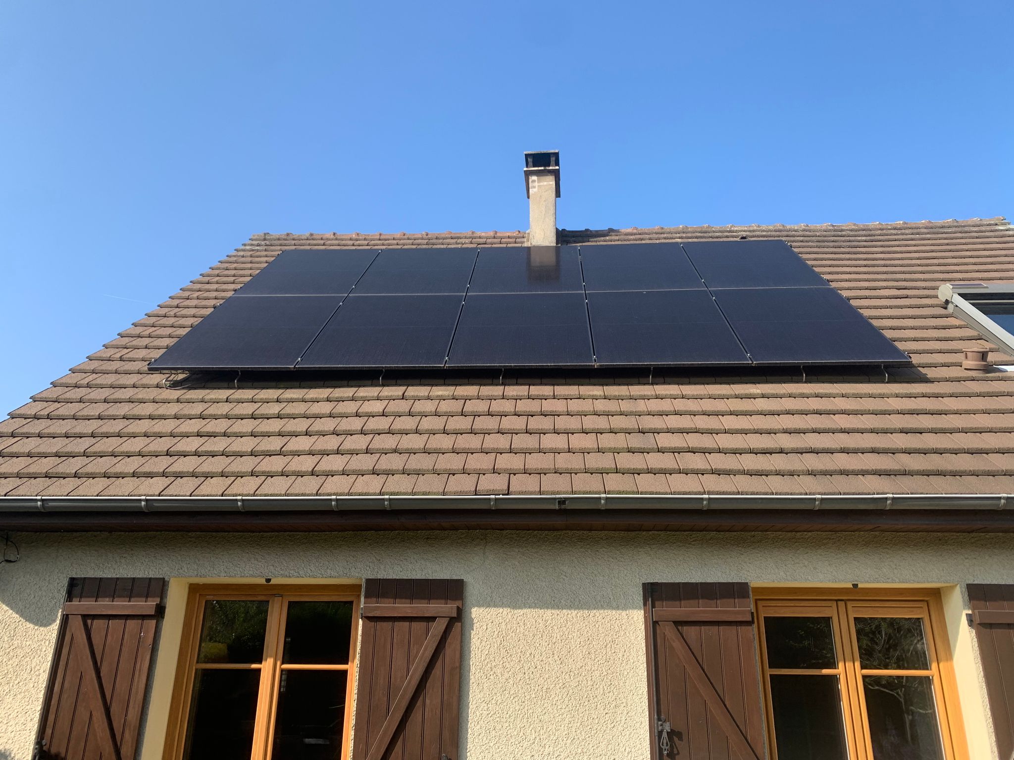 Installation photovoltaïque avant l'extension, à Houilles (78800)