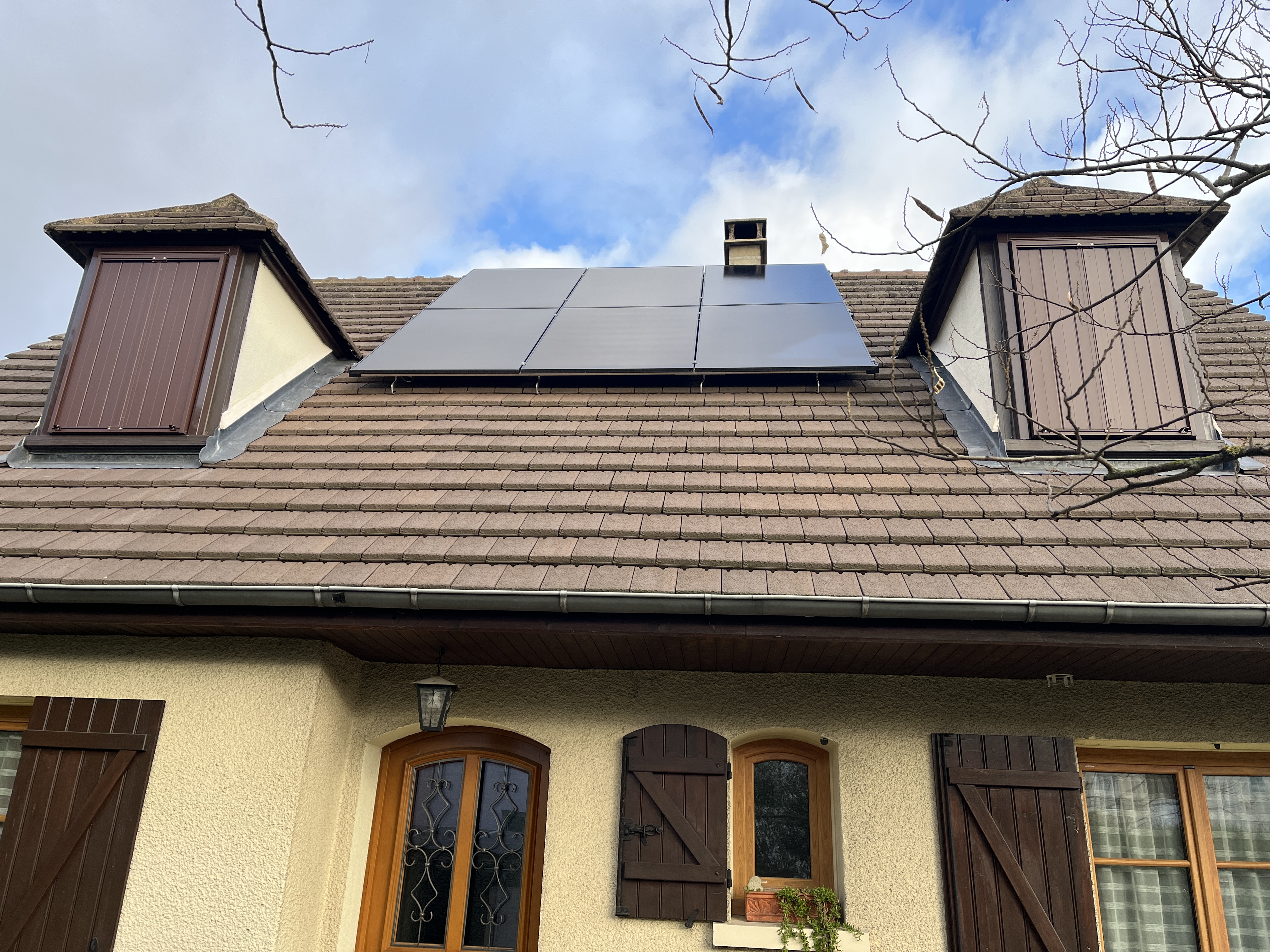Installation photovoltaïque avant l'extension, à Houilles (78800)
