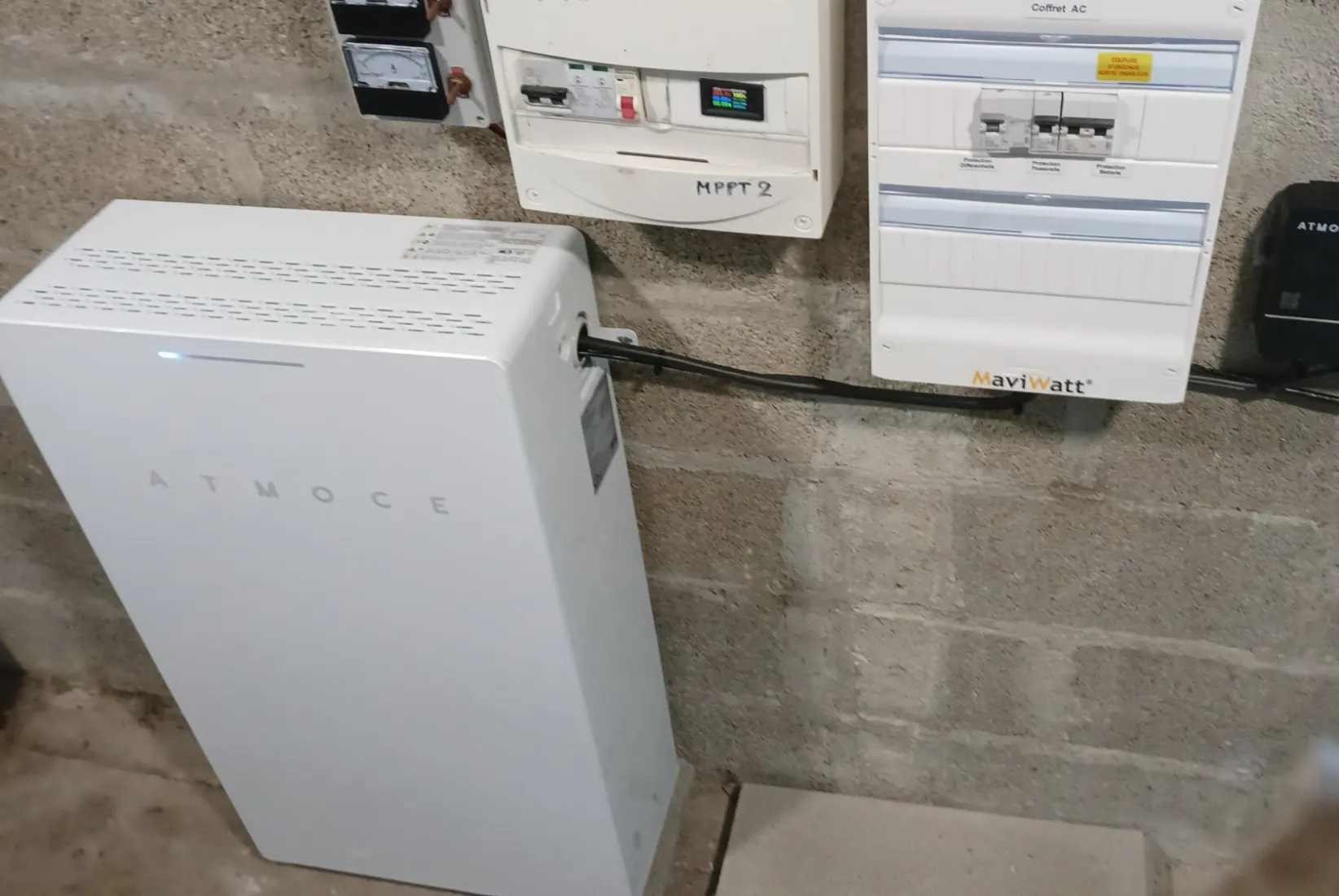 Batterie Atmoce de 7 kWh installée au sous-sol, à Vigneux-sur-Seine (91270)