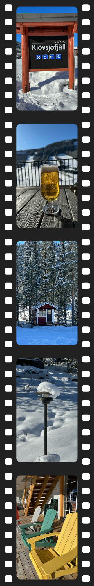 Collage av bilder från Klövsjö Camping